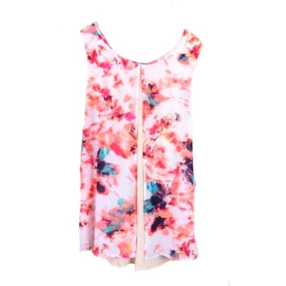 Ava & Viv Floral Layered Split Back Summer Tank - Picture 1 of 5